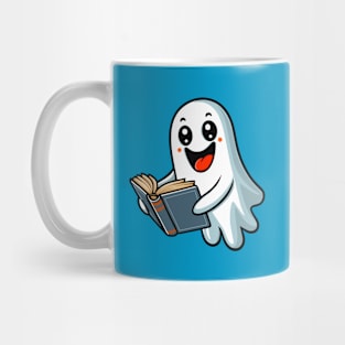 Cute ghost reading a book Mug